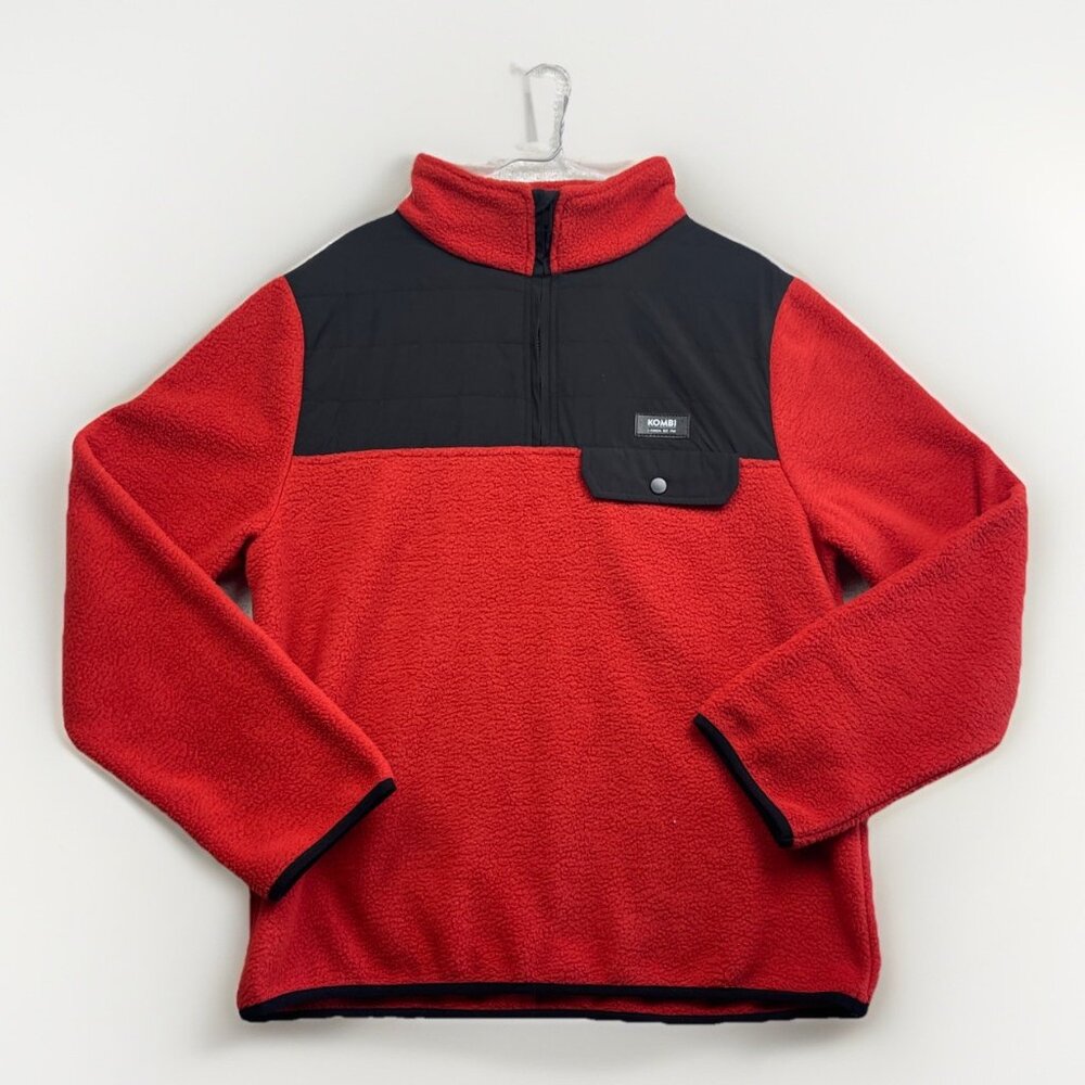 Kombi Nuuk Polar Fleece Pullover Half-Zip TNF Denali Style Men M  Orange / Black